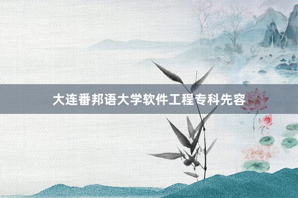 大连番邦语大学软件工程专科先容